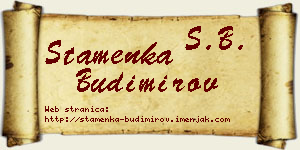 Stamenka Budimirov vizit kartica